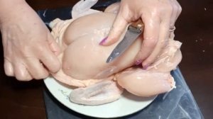 Курица фаршированная  запеченная Без костей