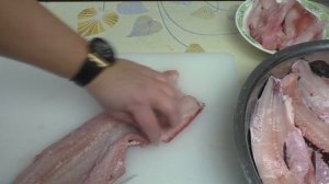 Разделка щуки на филе без костей на 100%