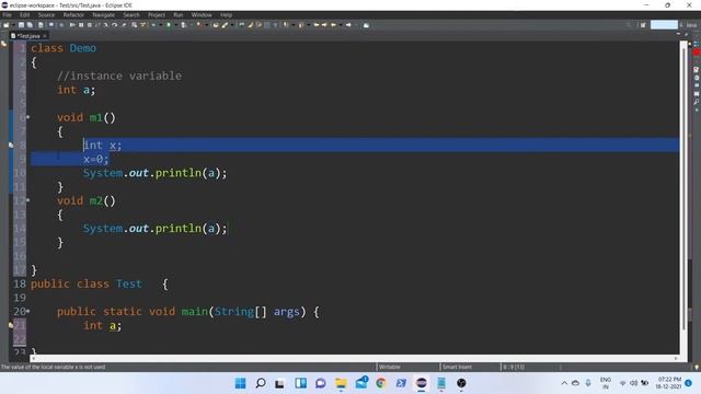 Local and Instance Variable | Part 1 | Object Oriented Programming | Java Tutorial for Beginners смотреть онлайн