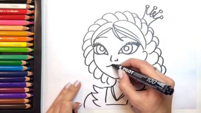 Царевны, раскраска. Василиса. Царевна-лягушка. Развивающее видео для детей. смотреть онлайн