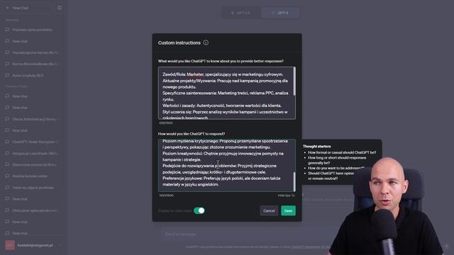 ChatGPT Custom instructions Jak Włączyć Nową Funkcję ChatGPT po Polsku Poradnik смотреть онлайн