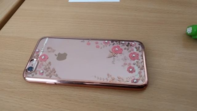 Силиконовый чехол с брюликами и цветами для iPhone 6 / 6S смотреть онлайн