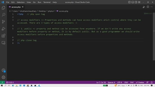 Access Modifiers - Public in PHP (Hindi) смотреть онлайн