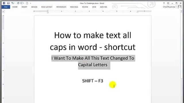 How To Make Text All Caps In Word - Shortcut смотреть онлайн