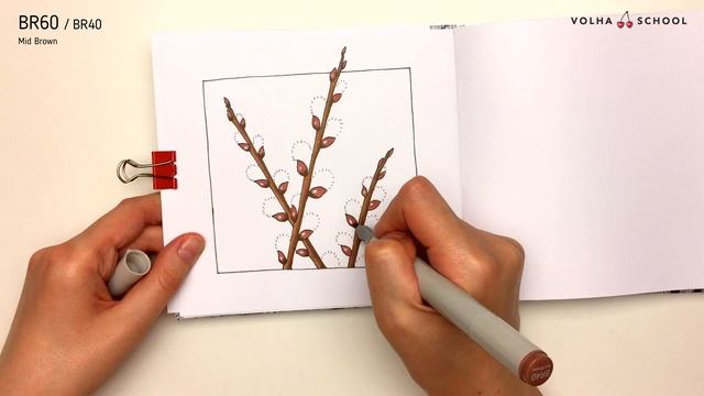 Sketchmarker Test Drawing #7 / Рисую маркерами Sketchmarker веточки вербы