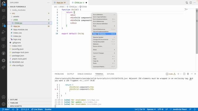 Creation and Injecting Solid Component | Solid JS tutorials | Part 4 смотреть онлайн