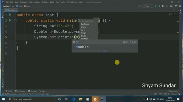 converting String to Double data type in java || in hindi || Shyam Sundar
