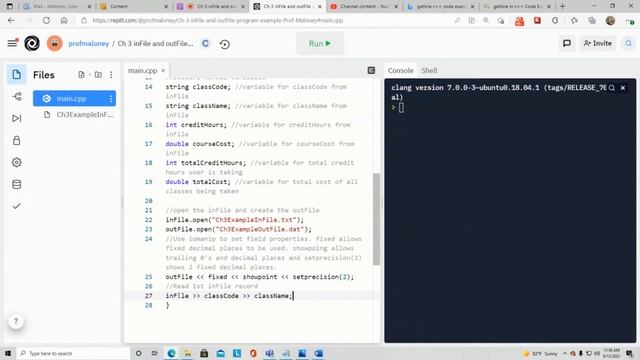 Ch 3 inFile and outFile Prog Example Prof Maloney смотреть онлайн