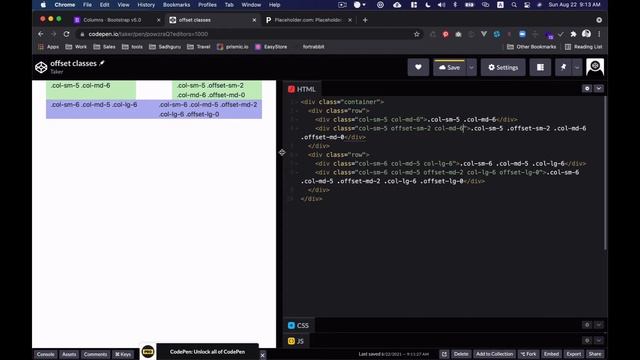 Bootstrap 5 / Grid / columns 1 offset смотреть онлайн