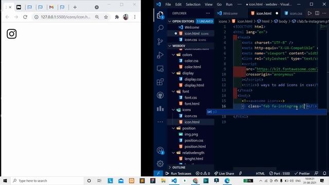 3 Way to Add Icons in CSS and HTML | Web Developement tutorial | In Hindi | @upcode #css #html смотреть онлайн