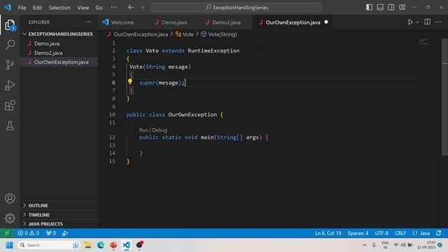 How To Create Our Own Customized Exception | Normal Termination | Java смотреть онлайн