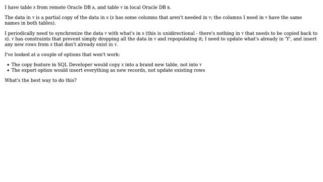 Databases: Update table with data from other table in remote oracle db смотреть онлайн