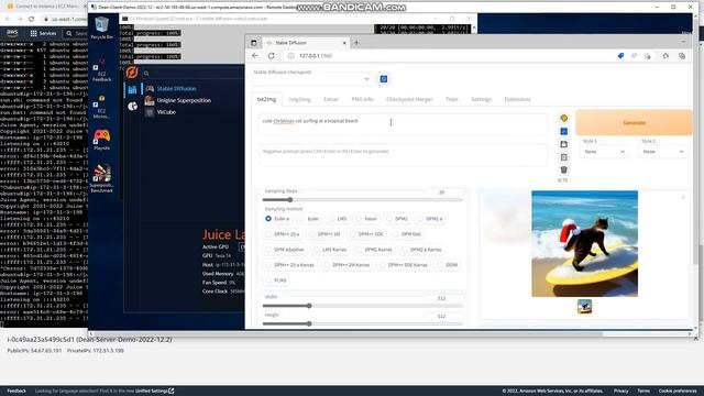 Stable Diffusion via Remote GPU through Juice! EC2 Win client to EC2 Linux GPU server смотреть онлайн