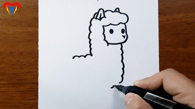 LAMA drawing - easy ANİMAL drawing - simple, beautiful, cute, picture, step by step how to draw смотреть онлайн