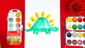 Акварельный ДИНОЗАВР урок рисования КРАСКАМИ для детей