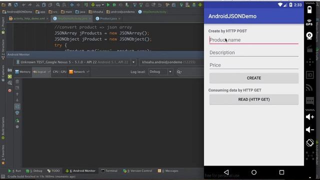 Android JSON WebAPI Part 9.2 (Create new Product - Sending JSON data by HTTP POST) смотреть онлайн