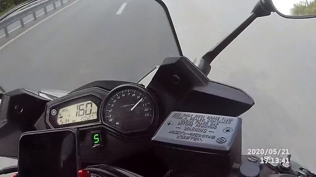 Индикатор выбора передач в действии Yamaha XJ6