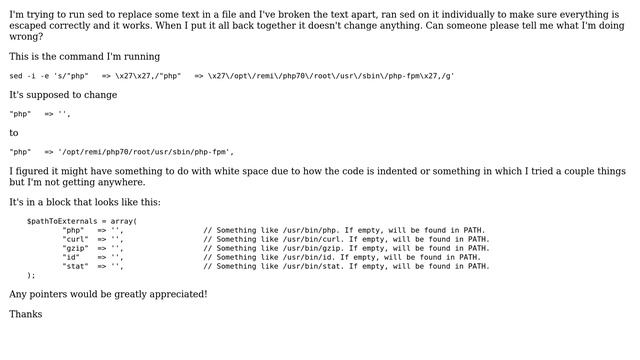 Sed not replacing text correctly смотреть онлайн