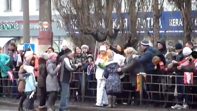 Олимпийский Огонь Нижний Новгород пр.Ленина / Olympic Flame Nizhniy Novgorod Lenin ave. 2014.01.07 смотреть онлайн