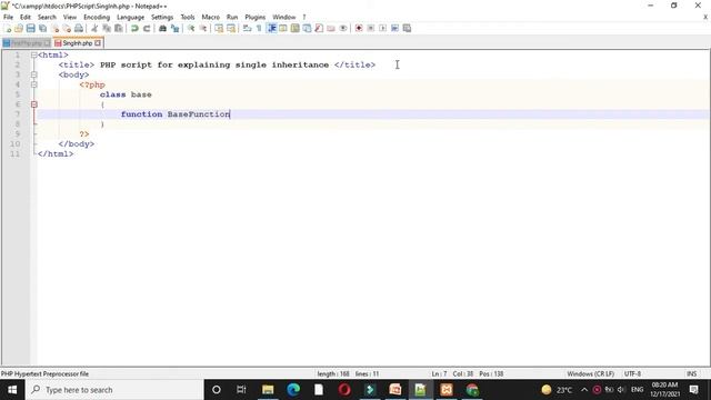 Single Inheritance In PHP смотреть онлайн