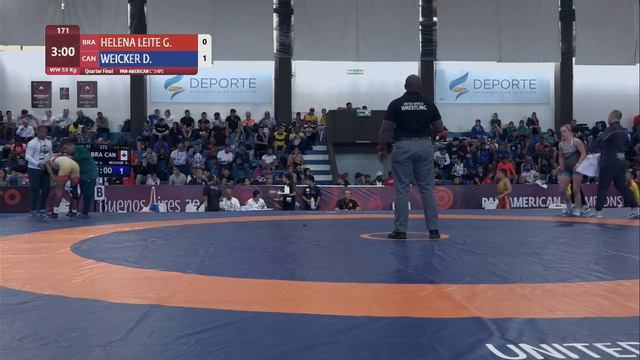 1/4 WW - 53 Kg: G. HELENA LEITE (BRA) V. D. WEICKER (CAN)