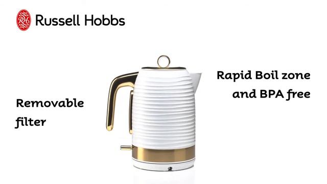 RUSSELL HOBBS - INSPIRE KETTLE - WHITE BRASS - RHK112WBR смотреть онлайн