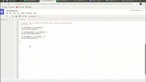 Массивы Google Apps Script и JavaScript. Методы поиска