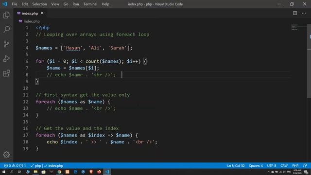 7 Foreach Loop | PHP смотреть онлайн
