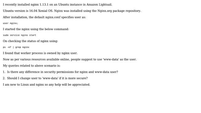 Nginx: Difference between user nginx and www-data in terms of security permissions? смотреть онлайн