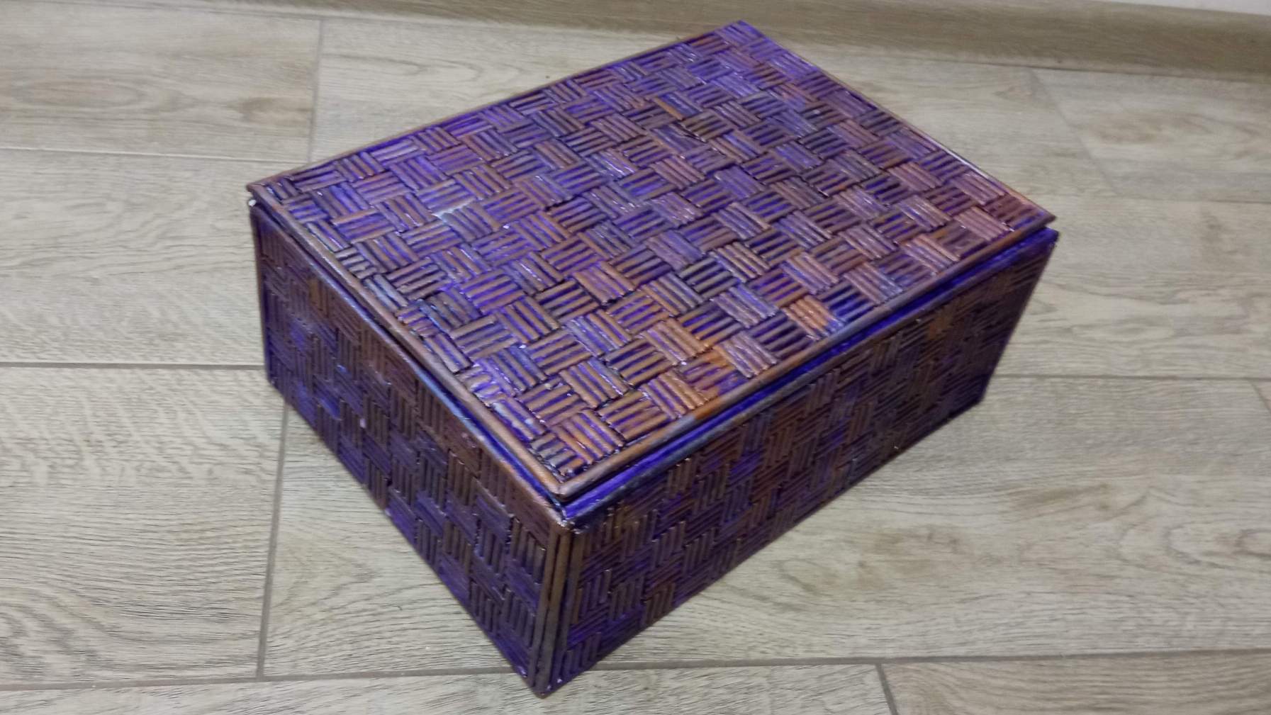 МК. Коробка "Шахматка" из остатков бумажной лозы. #228 смотреть онлайн