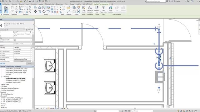 REVIT - Creating plumbing systems - Domestic water piping (2of7) смотреть онлайн