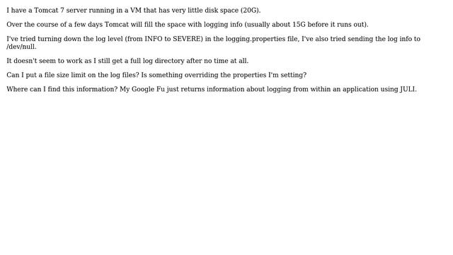 How can I disable logging in Tomcat 7? смотреть онлайн