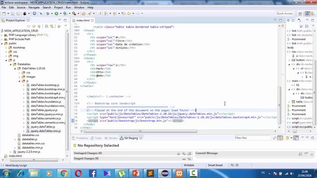Partie 4 : Application CRUD avec PHP, MySQL, Ajax, bootstrap & jQuery Datatables смотреть онлайн