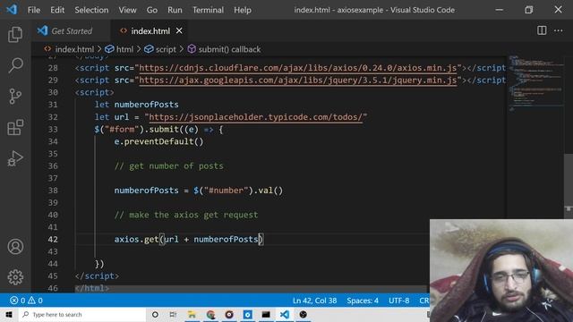 Javascript Axios Project to Make HTTP GET & POST Requests to JSONPlaceholder Fake REST API in HTML5 смотреть онлайн