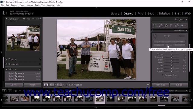 Lightroom Classic CC Tutorial Correcting Perspective Distortion Using Upright Adobe Training смотреть онлайн