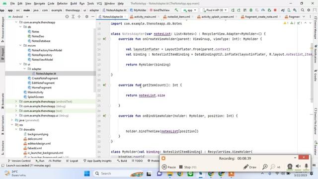 5. Adapter & Displaying notes | Notes App | Kotlin Coroutines | смотреть онлайн
