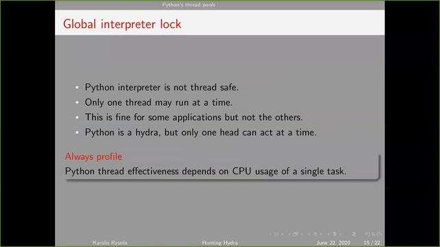 Karolis Ryselis. Hunting Hydra: Parallel Python. смотреть онлайн