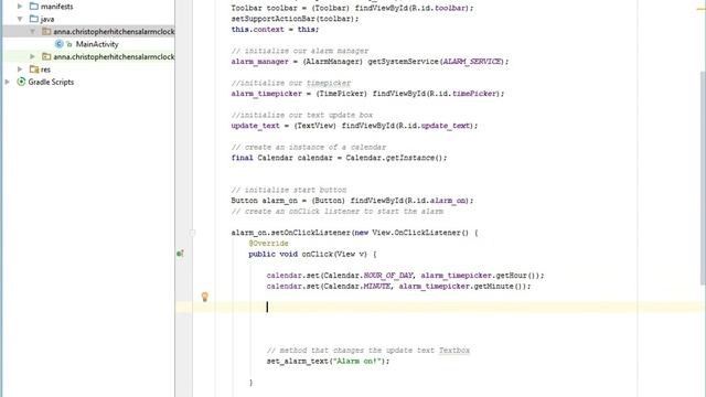 Android alarm clock tutorial: part 3, onClickListener смотреть онлайн
