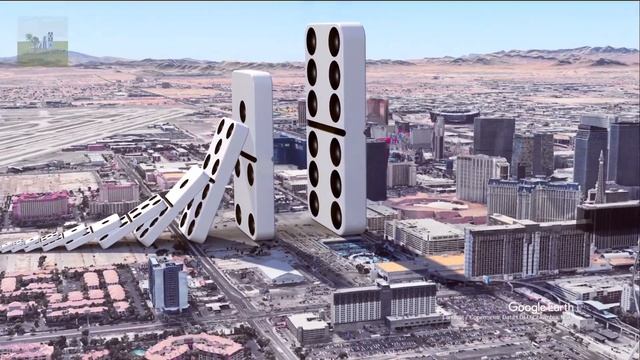 Large Domino effect on real footage in Las Vegas USA смотреть онлайн