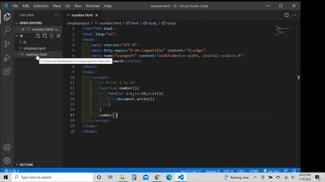Print number in ascending order in Hindi| JavaScript | For loop while loop смотреть онлайн
