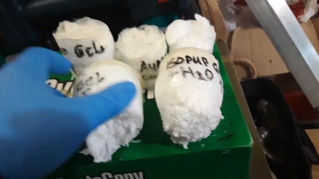 Изопур Гель & Аналог, реакция с H2O (1:5)