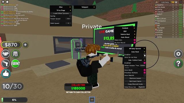 Roblox Military Tycoon Script Hack GUI Pastebin 2022 смотреть онлайн