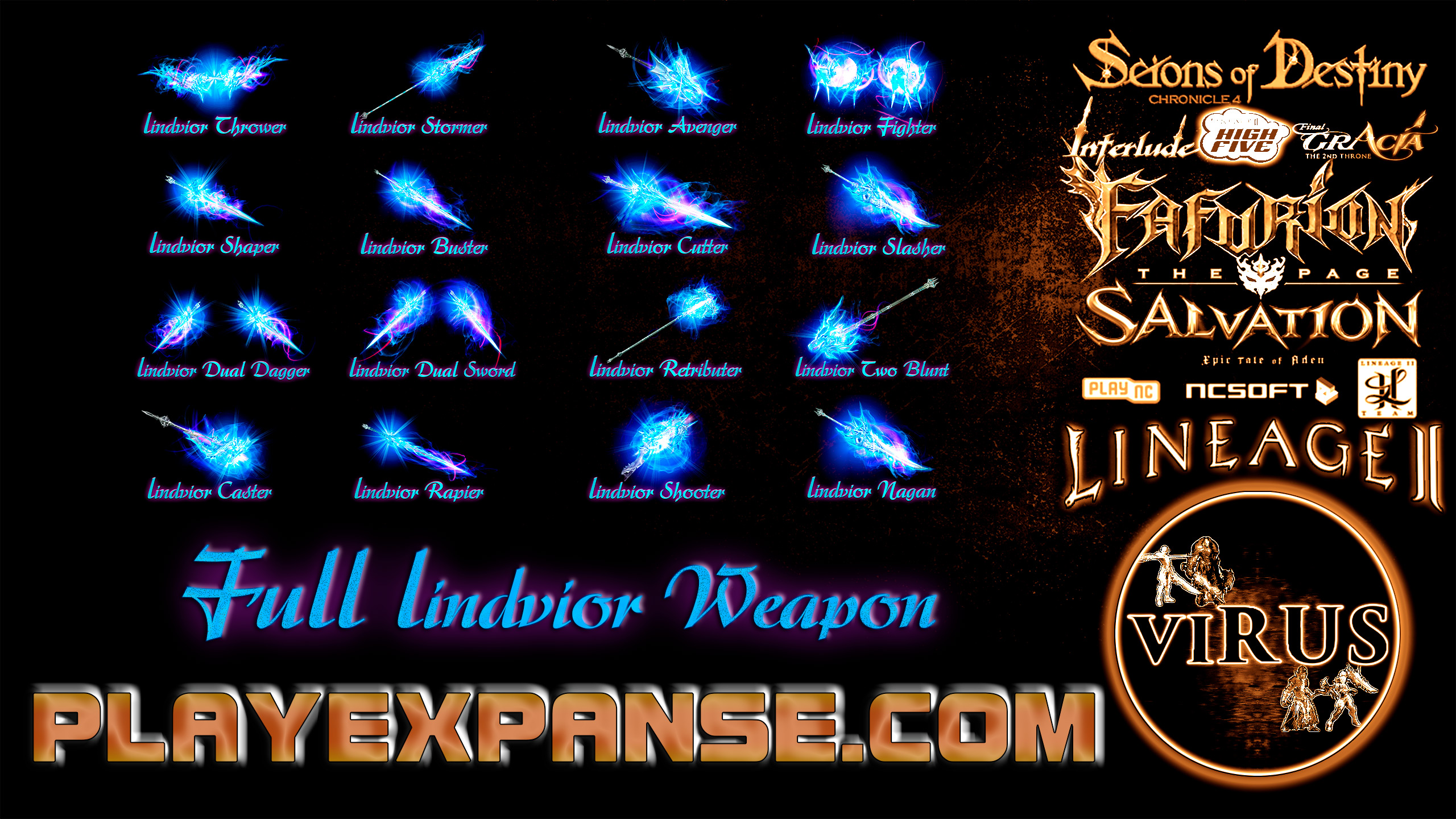 Full Set Lindvior Weapons For Www.PlayExpanse.Com Server. LINEAGE II-Chosen By Darkness ◄√i®uS►