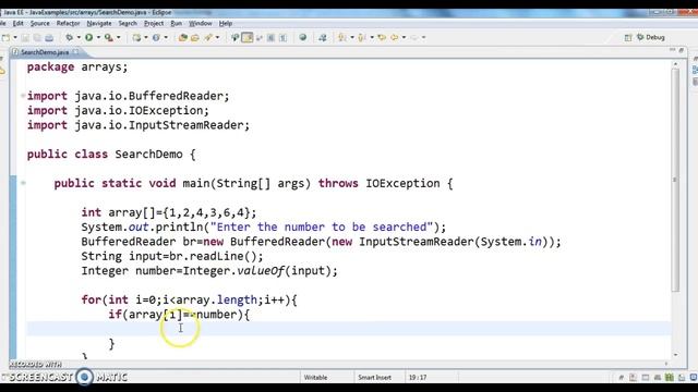 How to search for an element in array in java ? смотреть онлайн