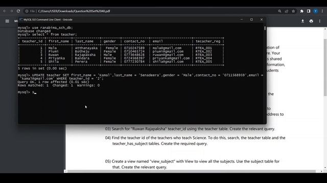 Data Base Task 48 | 1st Year | Java Institute For Advanced Technology смотреть онлайн