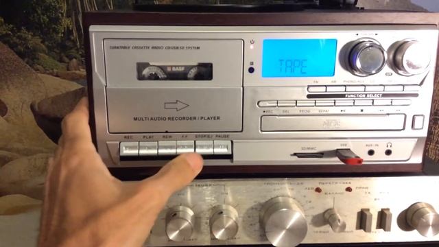 Проигрыватель виниловых дисков, кассетная дека, CD плеер BearMax #Deson TR-18CD