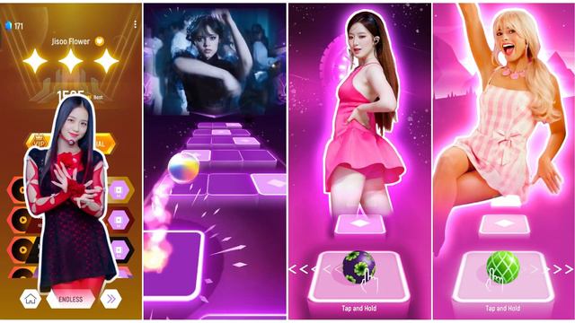 Jisoo Flower VS Wednesday Bloody Mary VS Queencard VS Aqua Barbie Girl - TIles Hop смотреть онлайн