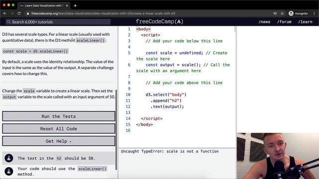 Create a Linear Scale with D3 - Data Visualization with D3 - Free Code Camp смотреть онлайн