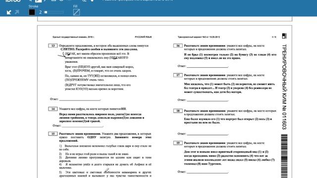 Решение тренировочного варианта ЕГЭ русский язык 2016