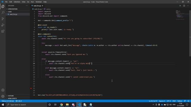 Discord PY Rewrite Tutorial 2020: EPISODE 10 - 'WAIT FOR' смотреть онлайн